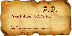 Promintzer Dárius névjegykártya